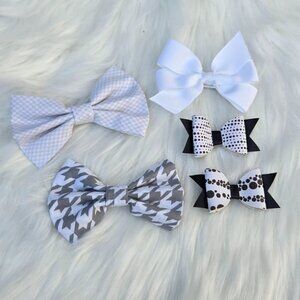 New Baby Girl Hair Bows – Set of 5 Clips, Soft & Stylish for Toddlers & Kids